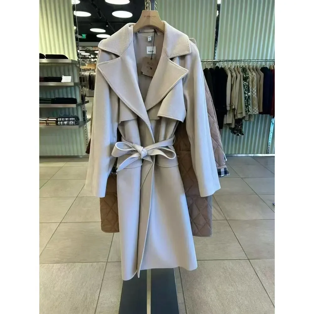 Burberry Women’s Long Belted Cashmere blend long coat $2590 US8 - Picture 3 of 12